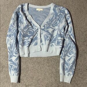 PacSun Blue Swirl Pattern Cardigan
